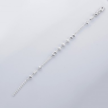 92.5 Sterling Silver Bracelet With Multiple Beats for Girl's